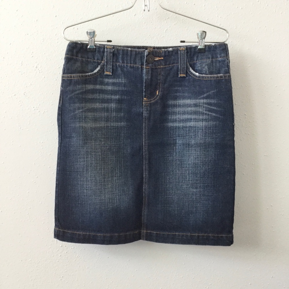 Distressed Denim Skirt